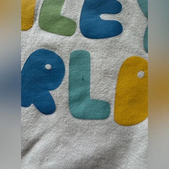 H&M Toddler Boy Smiley World Sweatshirt Set Cream and Multicolor 3T - Picture 5 of 7